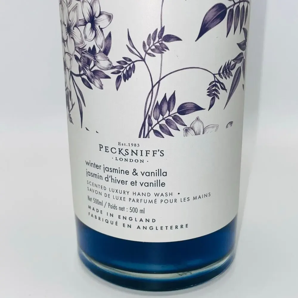Pecksniffs England Winter Jasmine Vanilla Luxury Glass Bottle Hand Soap 16.9oz